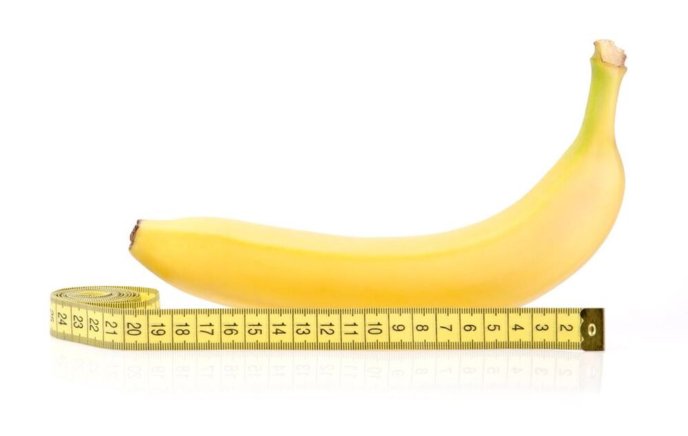banana e centimetro simulano l'ingrandimento del pene