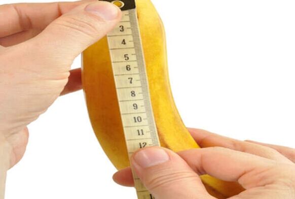 misurare una banana simula la misurazione di un pene ingrossato